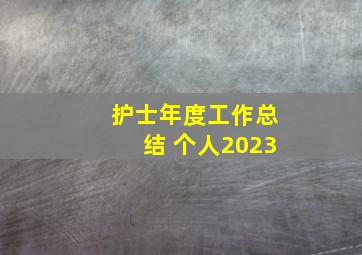 护士年度工作总结 个人2023